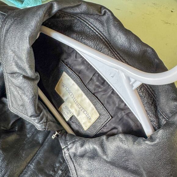 🖤 Worthington Black Leather Zip Jacket (Shorter Style) 🖤 - Picture 10 of 10